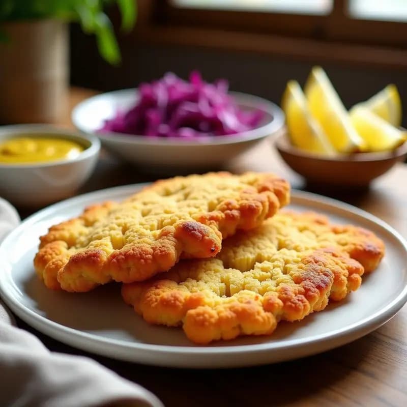 Schnitzel de Coliflor Empanizado: Receta Alemana Vegana en Airfryer
