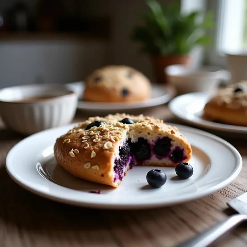Scone Británico de Arándanos y Avena: Desayuno Sin Gluten y Rico en Fibra