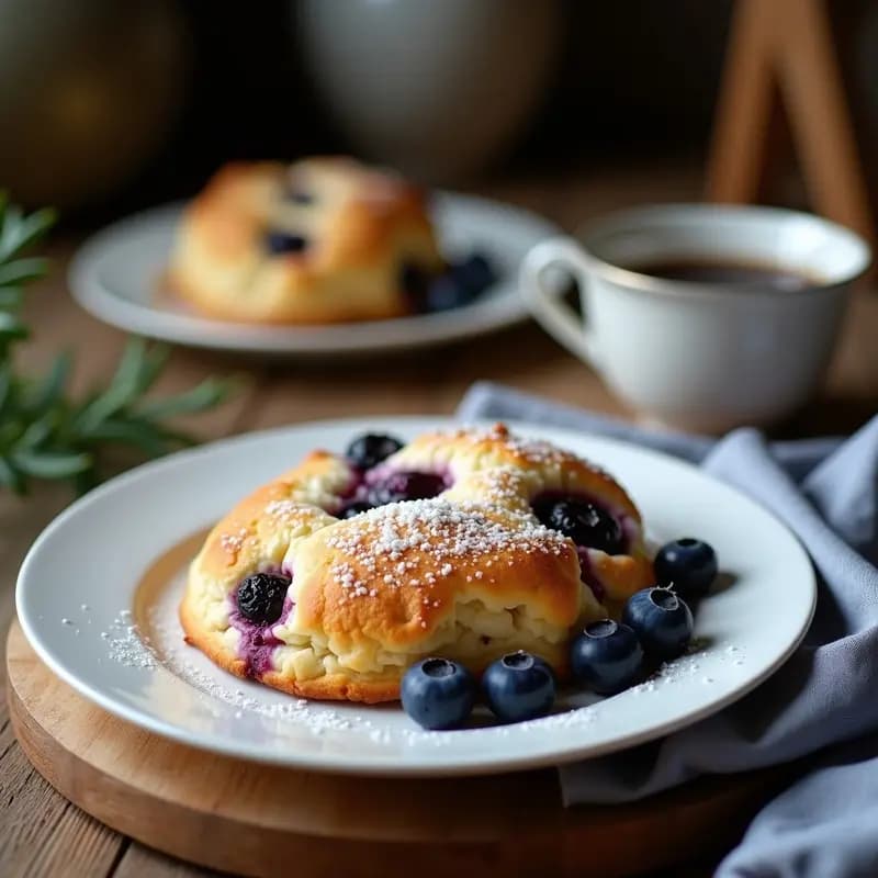 Scone de Harina de Coco y Arándanos Azules: Desayuno Británico Sin Gluten