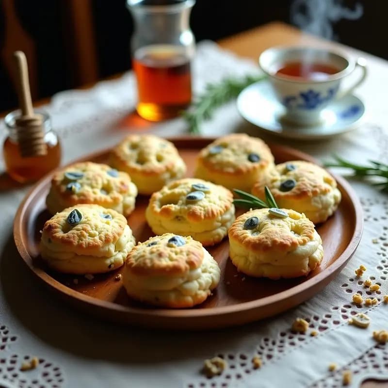 Scone de Queso Azul y Nueces: Receta Británica para Té de la Tarde Sin Gluten