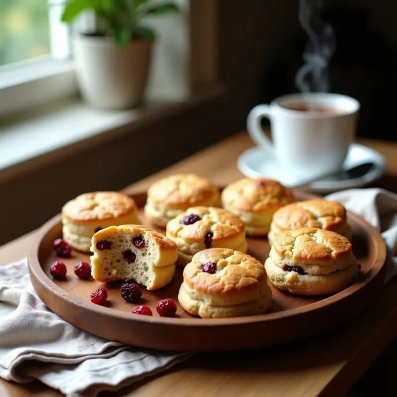 Scones de Avena y Arándanos deshidratados: Desayuno Inglés Sin Gluten y Sin Azúcar