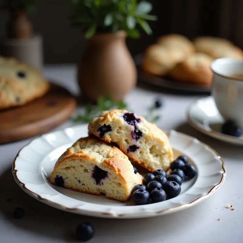 Scones de Harina de Coco y Arándanos: Desayuno Inglés Keto y Sin Azúcar