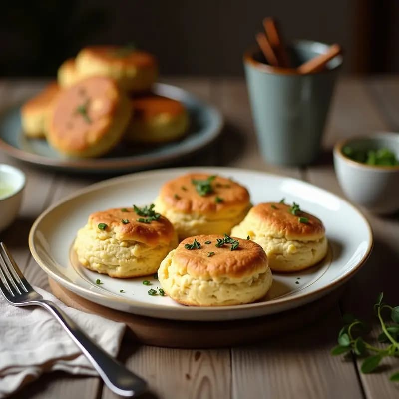Scones de Queso de Anacardos y Hierbas Provenzales: Desayuno Británico Vegano y Sin Gluten