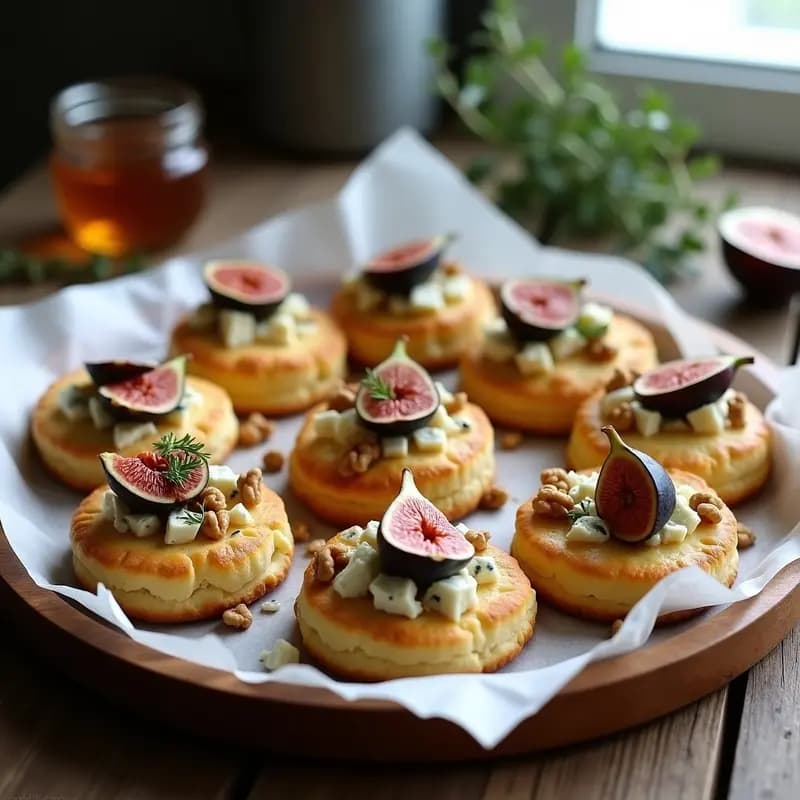 Scones Británicos de Queso Azul y Higo: Aperitivo salado y sofisticado en 20 minutos