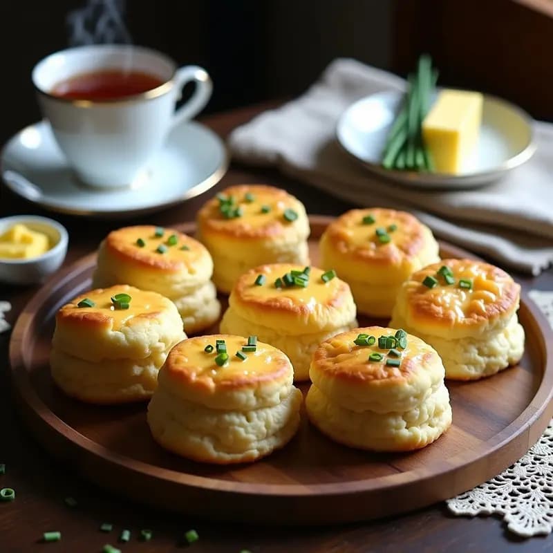 Scones Británicos de Queso Cheddar y Cebollino: Receta para Acompañar Té Sin Azúcar