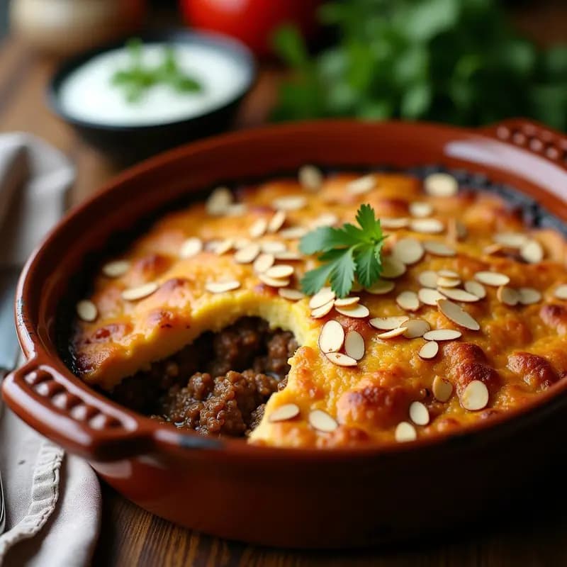 Sdernaya de Berenjena y Carne Picada: Pastel Árabe de Capas en Horno
