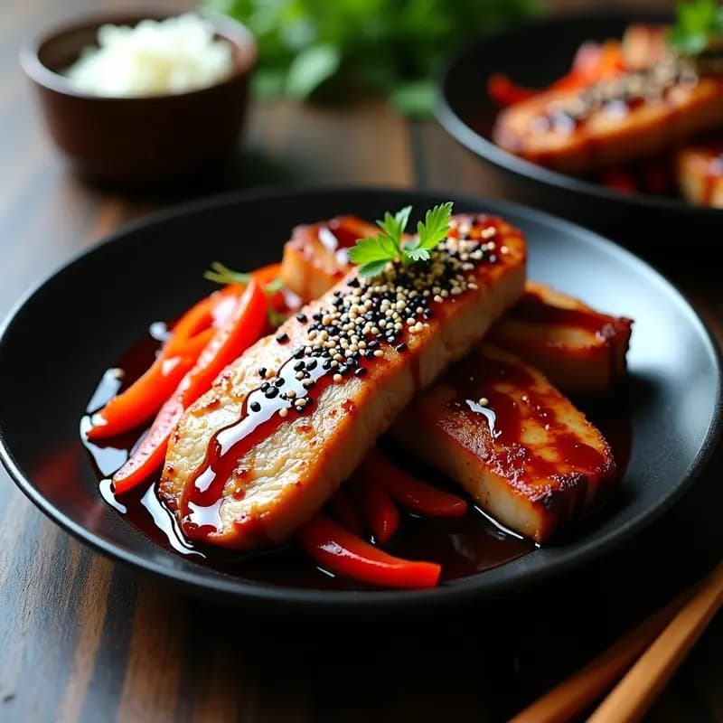 Serna Nikke de Lomo de Cerdo Marinado: Receta Peruano-Japonesa con Salsa Teriyaki