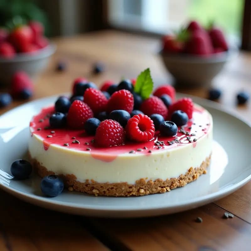 Sernik de Queso Batido y Frutos Rojos: Postre Polaco Sin Horno y Constitucional