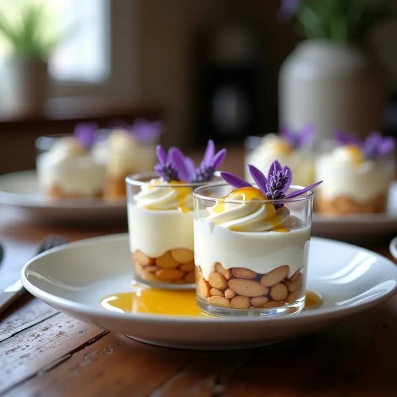 Sernik de Queso de cabra y Miel de Lavanda: Postre Polaco Sin Horno en 10 Minutos