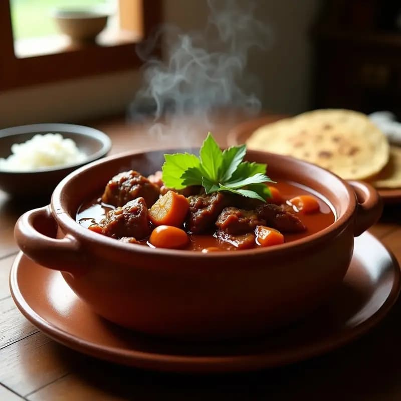 Sexto Sol Mexicano con Carne de Res: Estofado Tradicional con Chile Ancho