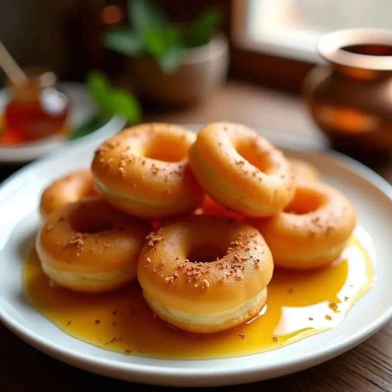 Sfenj Marroquí con Miel de Azafrán: Donas Norteafricanas en Airfryer Sin Aceite