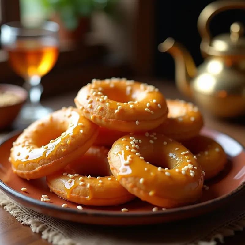 Sfenj Marroquí con Miel y Sésamo: Desayuno Árabe Esponjoso en Airfryer
