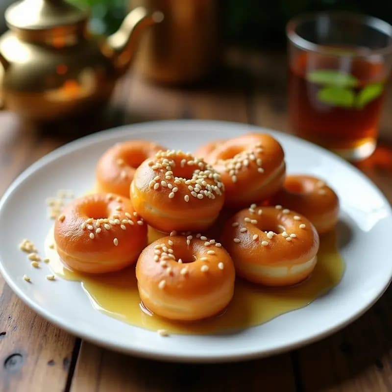 Sfenj Marroquí con Miel y Sésamo: Bolitas Esponjosas para Desayunar en 15 Minutos