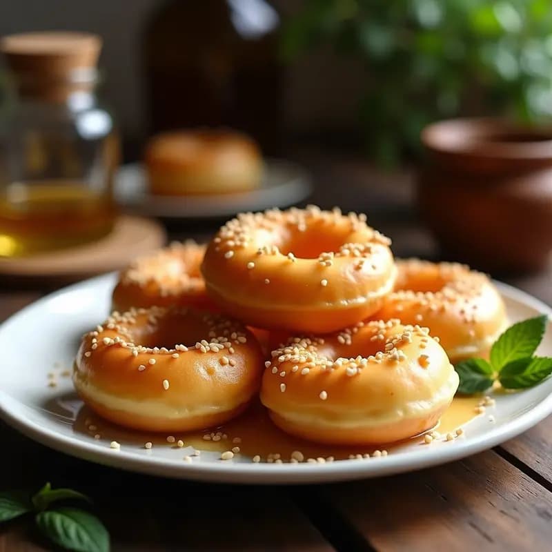 Sfenj Marroquí con Miel y Sésamo: Buñuelos Esponjosos Sin Gluten y Veganos