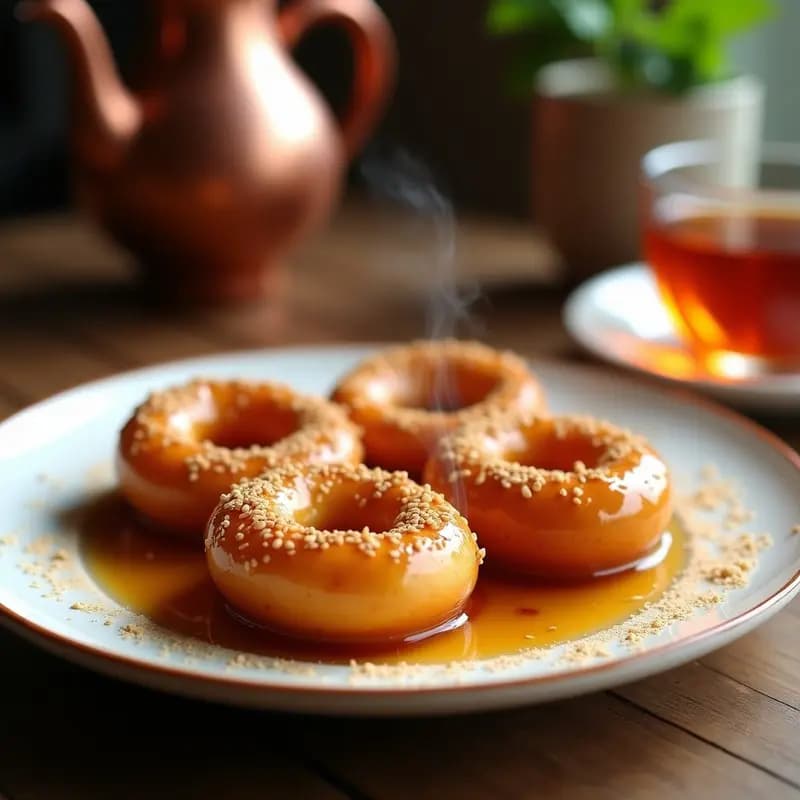 Sfenj Marroquíes con Miel y Agua de Azahar: Donuts Tradicionales Sin Gluten