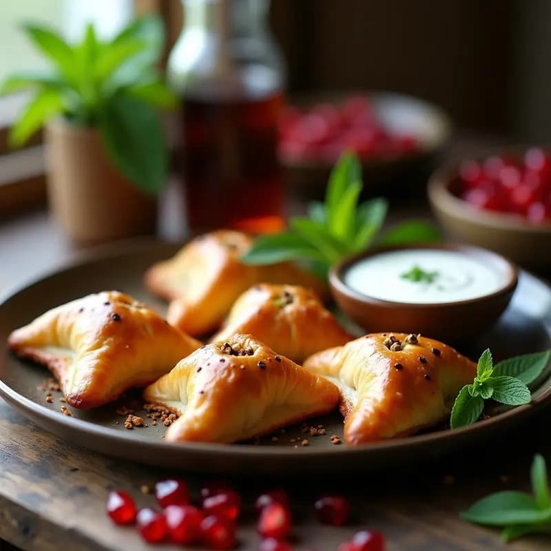 Sfiha de Carne Picante y Granada: Empanadillas Libanesas con Toque Fresco