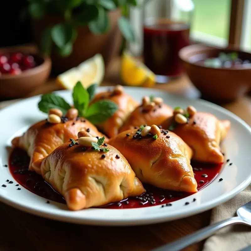Sfiha de Carne Picada y Grenadina: Empanadillas Libanesas con Toque Frutal