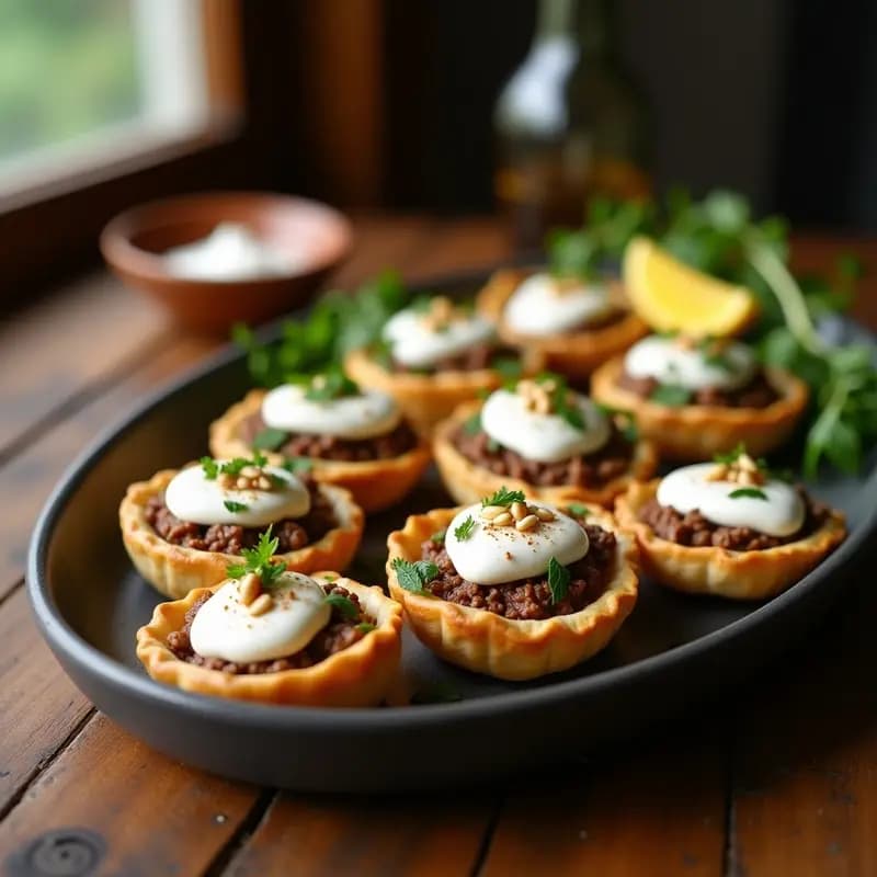 Sfiha de Carne Picada y Hierbas con Yogur: Receta Libanesa para Entrantes o Cena