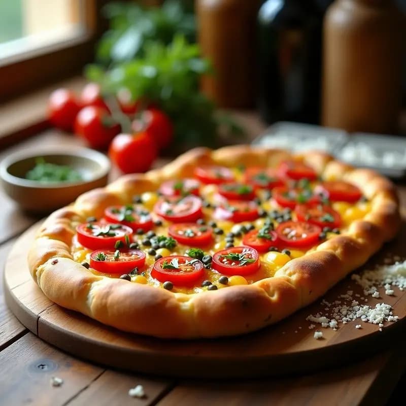 Sfinciuni Sicilianos con Anchoas y Capers: Pizza de Cebo de Aperitivo Tradicional