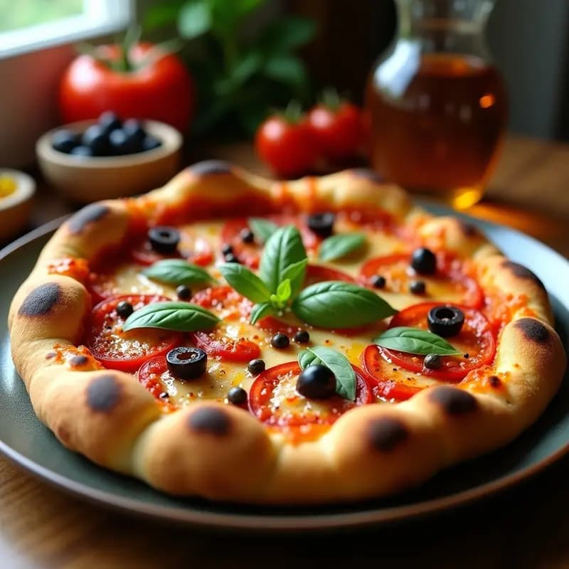 Sfinciuni Siciliano con Tomate y Aceitunas: Pizza Italiana Sin Queso y en Airfryer