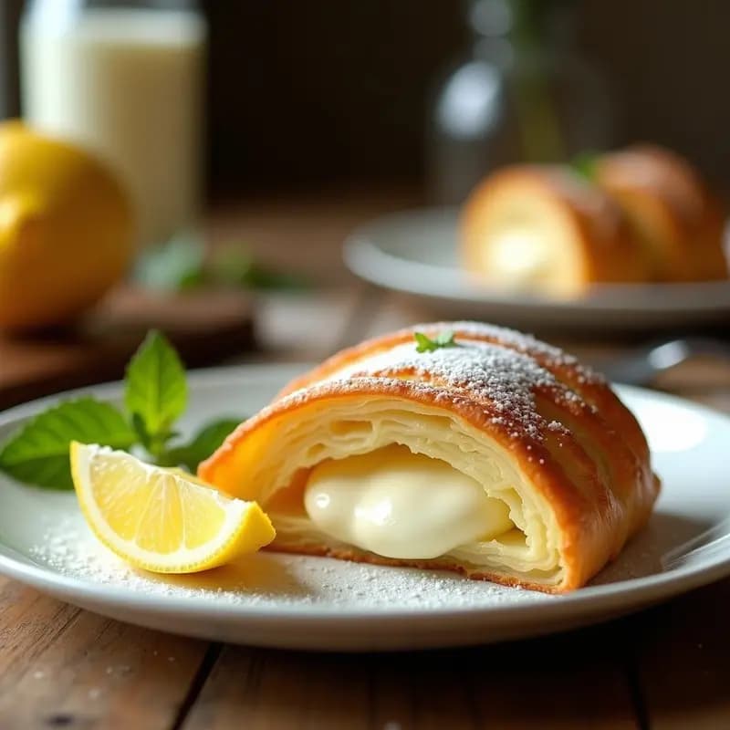 Sfogliatella Napoletana con Relleno de Ricotta y Limón: Postre Italiano Sin Azúcar