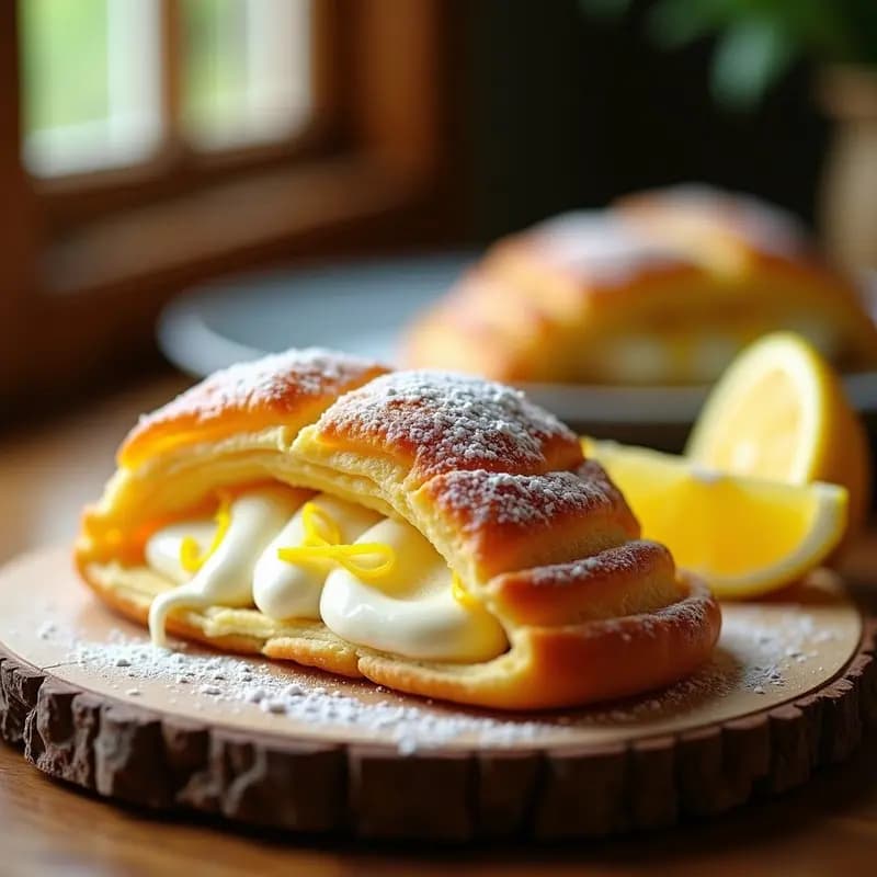 Sfogliatella Napolitana Rellena de Ricotta y Limón: Postre Italiano Crujiente y Sin Gluten