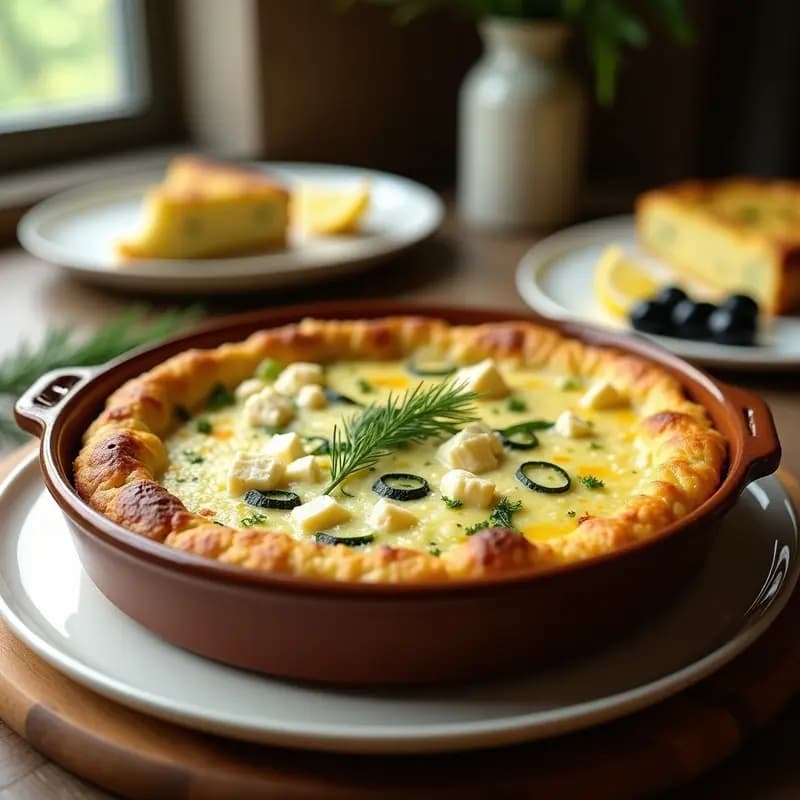 Sfougato de Calabacín y Queso Feta: Tortilla Griega Sin Gluten para Desayuno