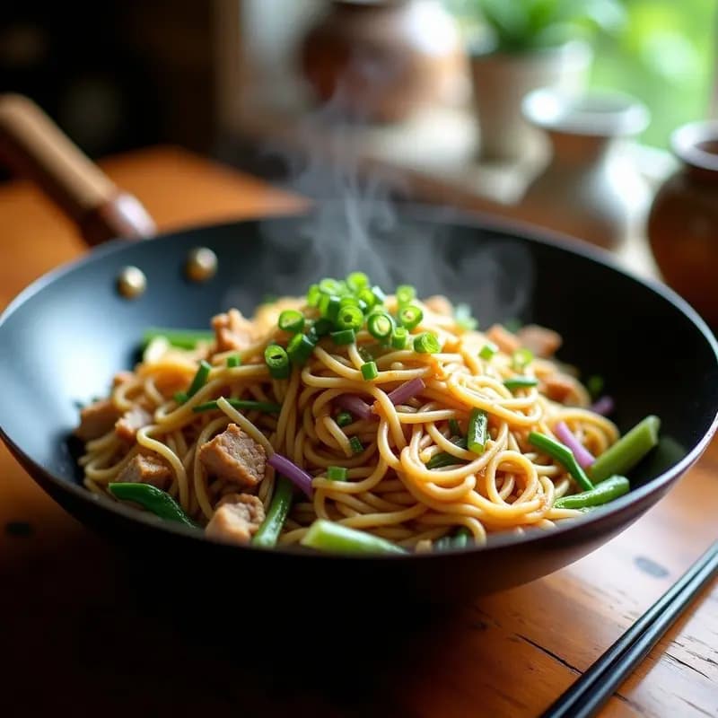 Shahe Fen (Fideos de Arroz con Cerdo y Verduras): Receta China en Wok Rápida y Sabrosa