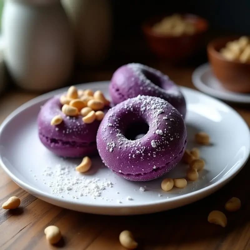 Shakoy de Camote Morado: Donas Filipino Veganus y Sin Gluten