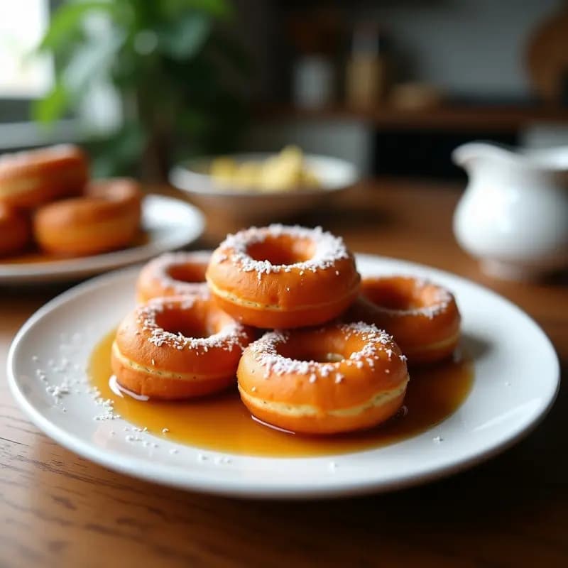 Shakoy Filipino: Rosquillas de Harina de Camote con Sirope de Coco