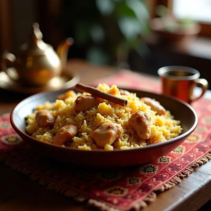 Shakriya de Pollo y Arroz: Receta Iraquí con Toque Dulce de Pasas