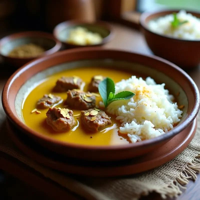 Shakriyeh: Estofado Iraquí de Cordero y Yogur con Arroz Basmati