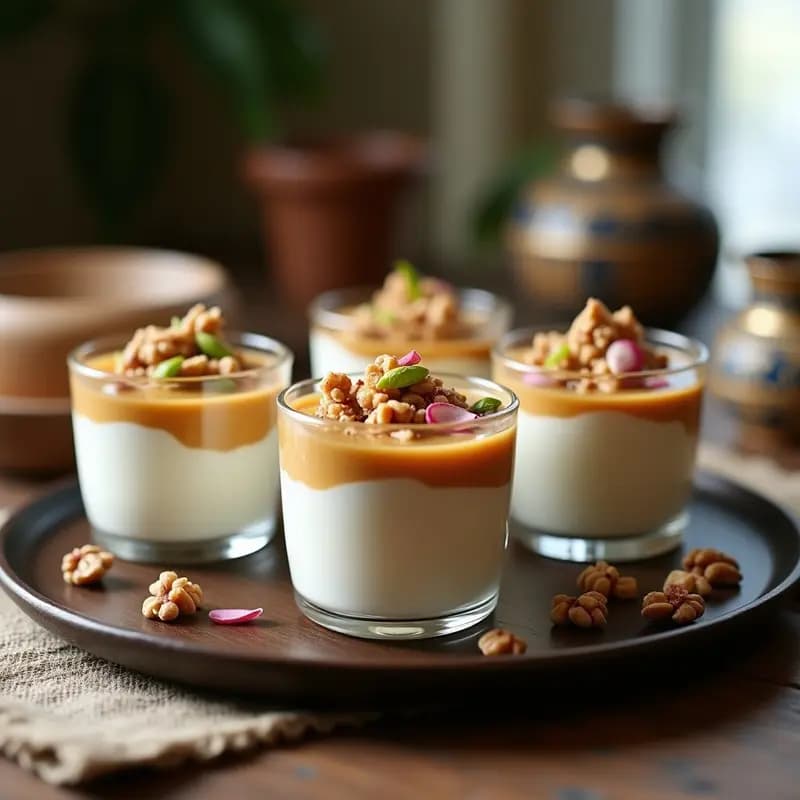 Shakriyeh: Postre Sirio de Yogur, Miel y Nueces con Hojas de Rosa