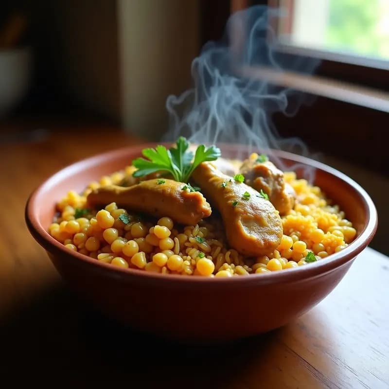 Shakriyya de Pollo con Arroz y Garbanzos: Receta Yemení Especiada en Olla Lenta