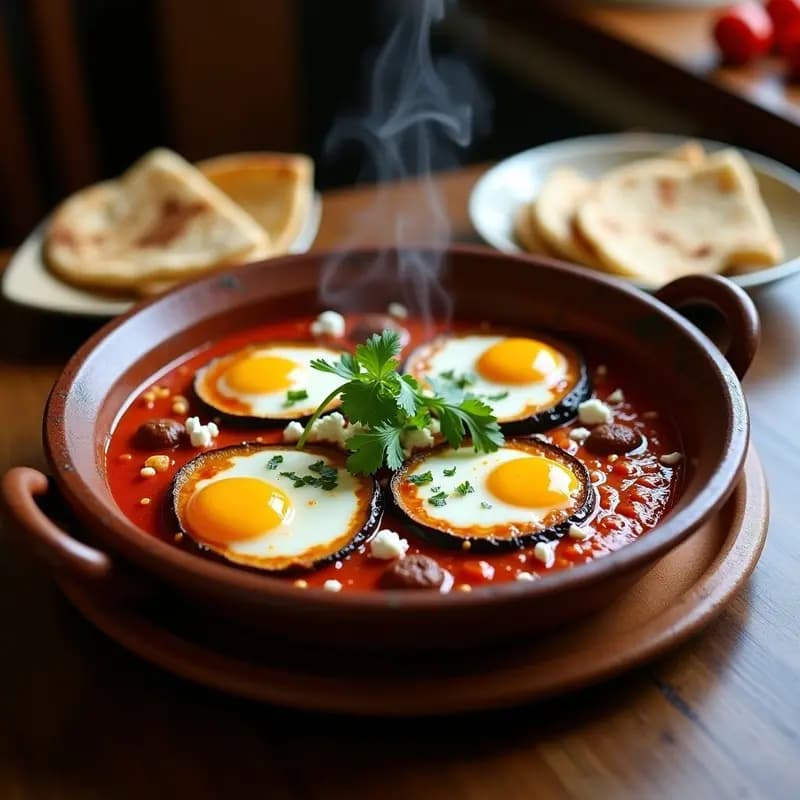 Shakshuka con Berenjena y Mergez: Receta Tunecina Picante y Alta en Hierro