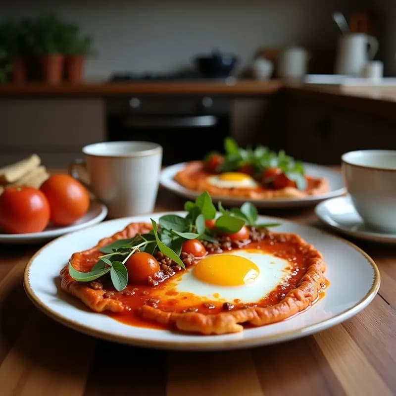 Shakshuka con Berenjena y Pimentón: Desayuno Norteafricano Vegano y Rico en Proteína