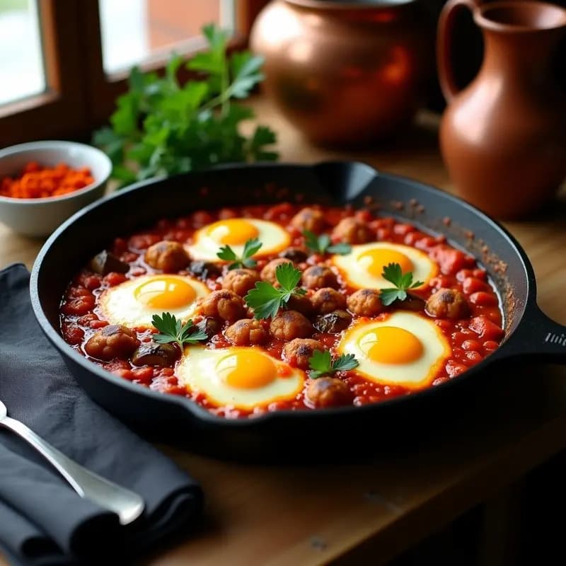 Shakshuka de Berenjena y Pimentón Ahumado: Receta Tunecina Vegana con Toque Picante