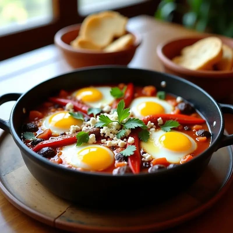 Shakshuka de Berenjena y Pimientos: Desayuno Norteafricano en Olla Lenta
