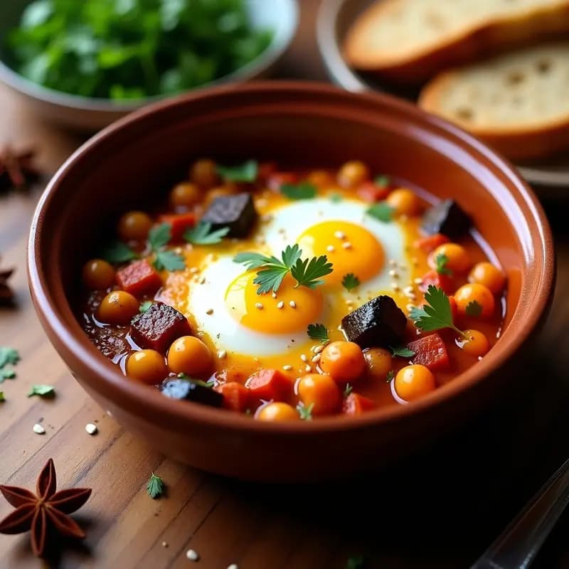 Shakshuka de Berenjenas y Garbanzos: Receta Norteafricana Vegana y Baja en Calorías
