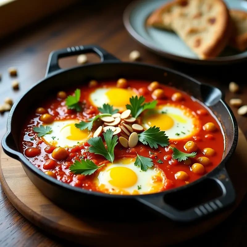 Shakshuka de Calabacín y Pimiento Amarillo: Desayuno Magrebí Sin Huevos y Vegano