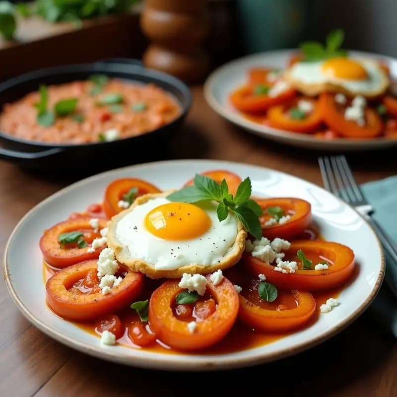 Shakshuka de Calabaza Butternut y Feta: Desayuno Mediterráneo Dulce y Salado