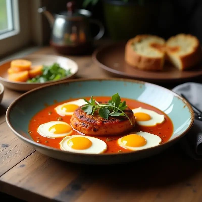 Shakshuka de Calabaza y Queso Halloumi: Desayuno Tunecino Vegano con Toque Chipriota