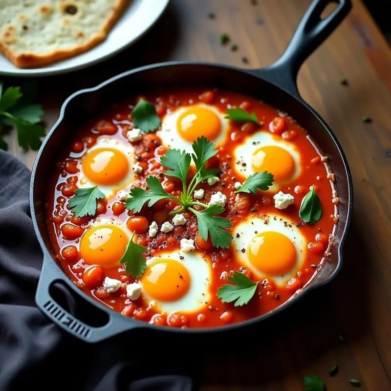 Shakshuka de Calabaza y Huevos de Codorniz: Receta Africana en Sartén Antiadherente