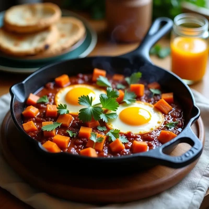 Shakshuka con Chancaca y Pimentón Ahumado: Desayuno Tunecino Dulce-Salado