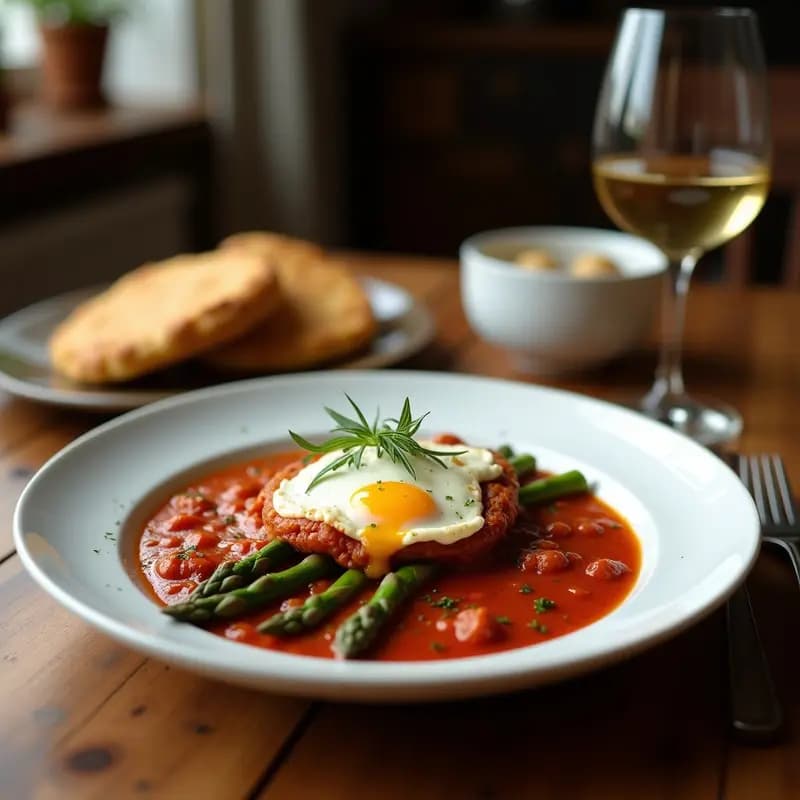 Shakshuka con Espárragos y Queso de Cabra: Desayuno Norteafricano en 15 Minutos y Alta en Proteína