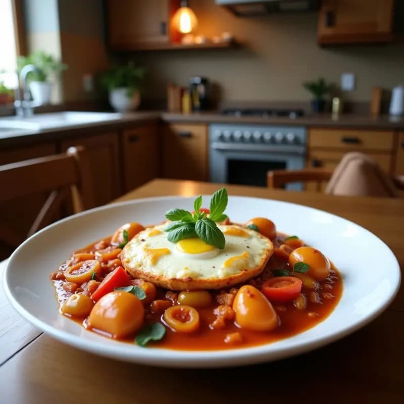Shakshuka con Espinacas y Queso de Cabra: Receta Tunecina Vegana para Desayuno