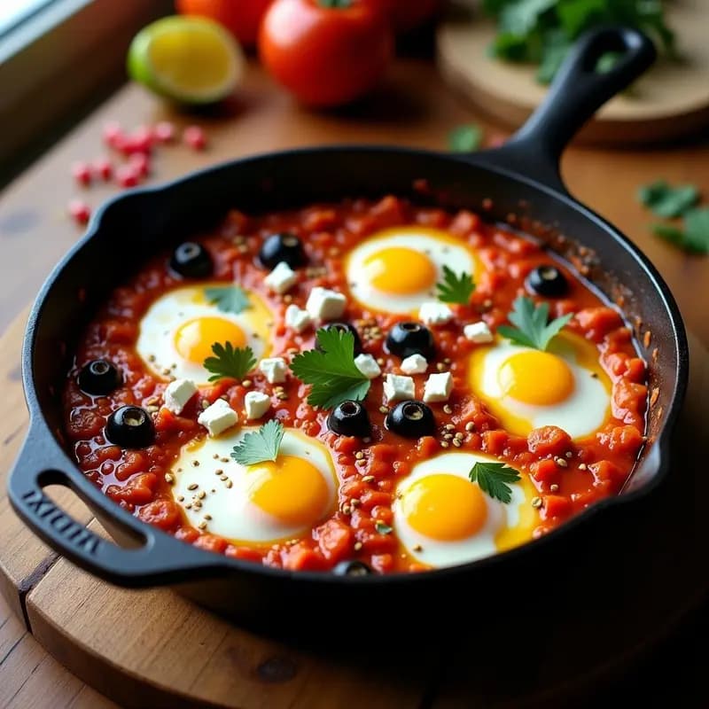 Shakshuka con Huevos de Codorniz y Queso Feta: Receta Árabe para Desayuno o Cena
