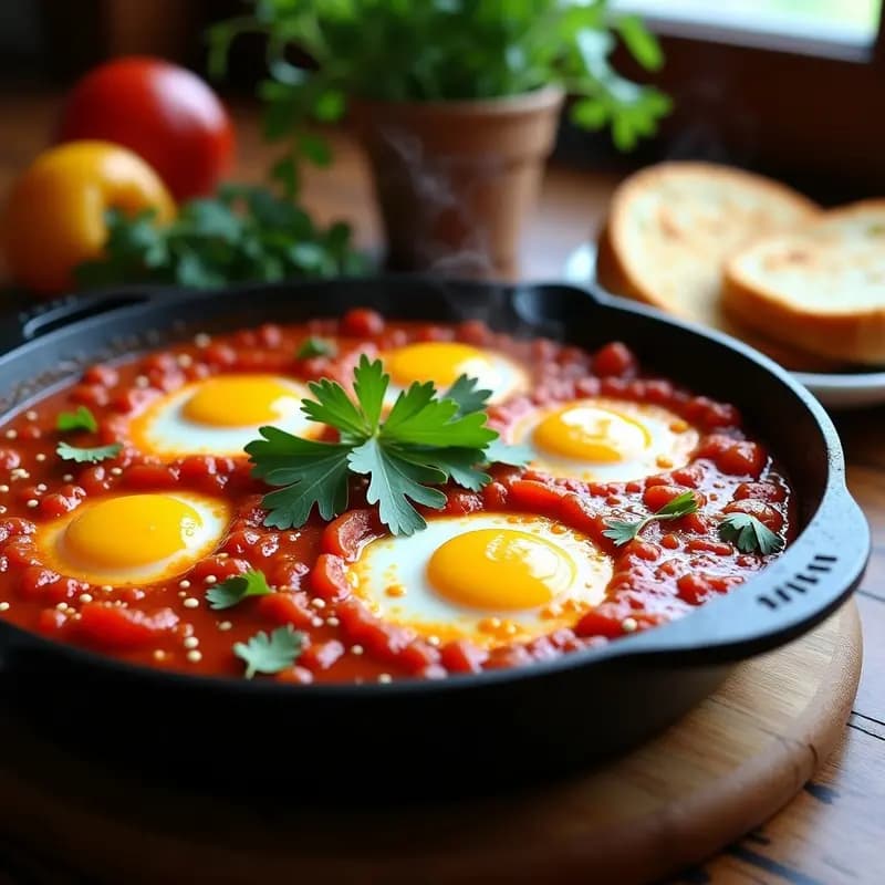 Shakshuka con huevos y tomate: Receta magrebí picante para desayunar o cenar