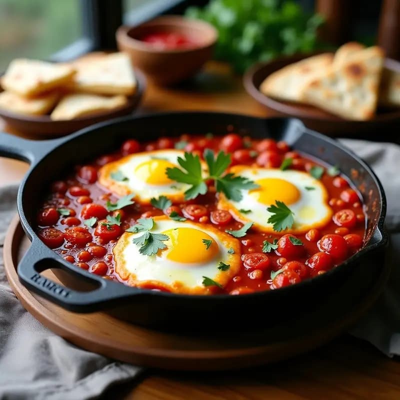 Shakshuka de Lentejas Rojas: Desayuno Árabe Vegano y Alto en Hierro