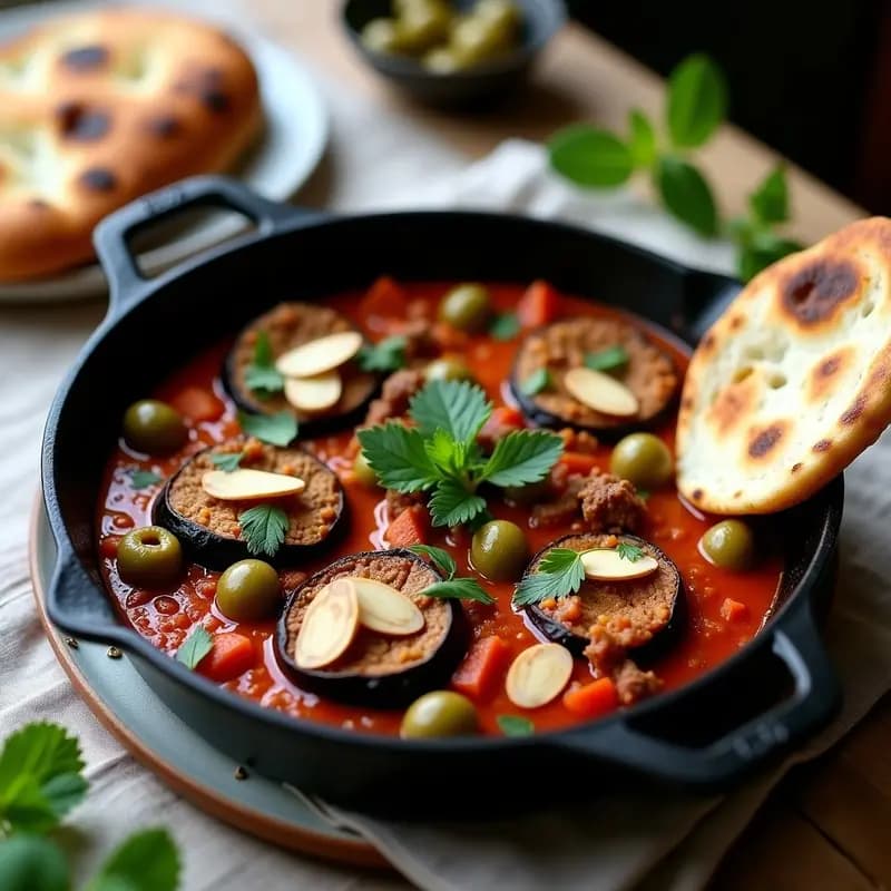 Shakshuka Marroquí con Cordero y Berenjenas: Desayuno o Cena Especiado